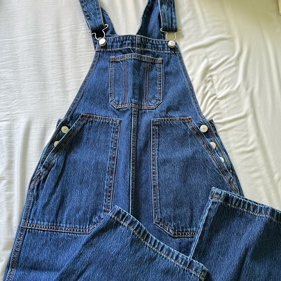 Straight Leg High Waisted Denim Overalls - Joe Fresh - Picture 1 of 4